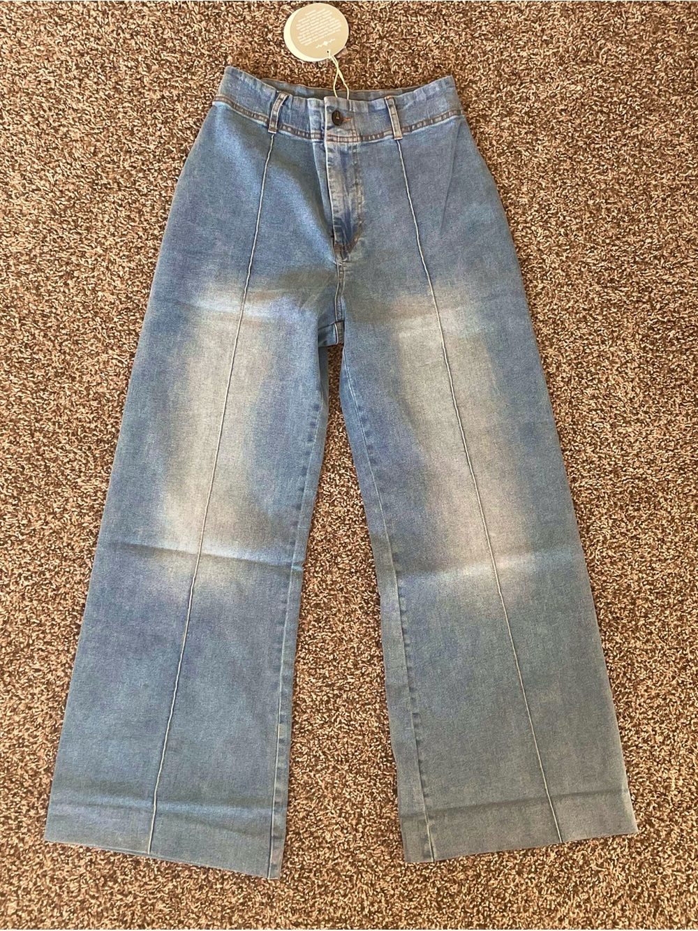 High-Rise Wide-Leg Jeans in Faded Blue